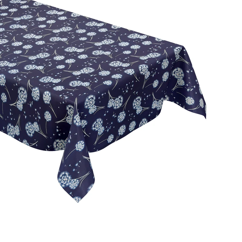 Wachstuch Tischdecke geprägt KE44330 dunkelblau Pusteblumen floral eckig rund oval