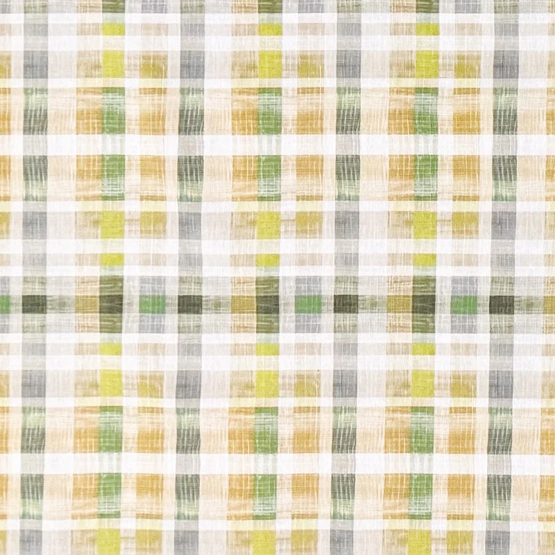 Jacquard Tischdecke aus beschichteter Baumwolle mit Fleckenschutz FINEAS VERDE kariert grün eckig rund oval