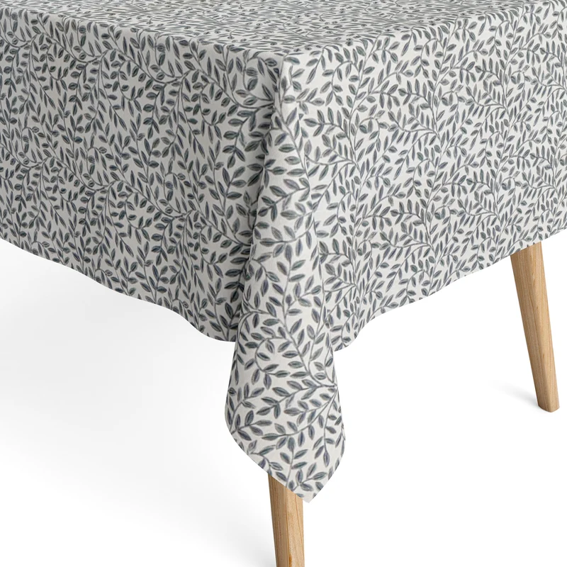 Jacquard Tischdecke aus beschichteter Baumwolle mit Fleckenschutz HOJAE Blätterranken eckig rund oval