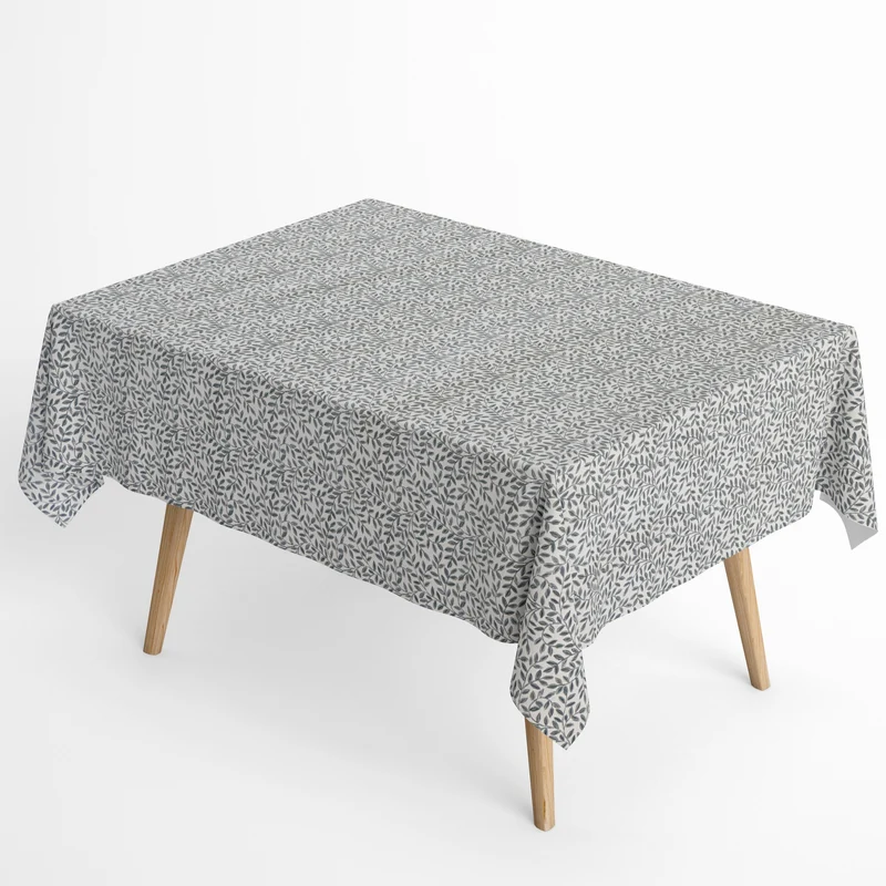Jacquard Tischdecke aus beschichteter Baumwolle mit Fleckenschutz HOJAE Blätterranken eckig rund oval