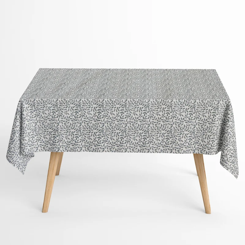 Jacquard Tischdecke aus beschichteter Baumwolle mit Fleckenschutz HOJAE Blätterranken eckig rund oval