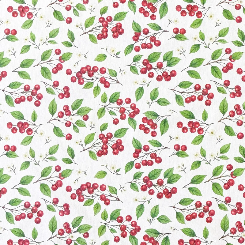 Jacquard Tischdecke aus beschichteter Baumwolle mit Fleckenschutz CERZAS Kirschblüten und Kirschen eckig rund oval