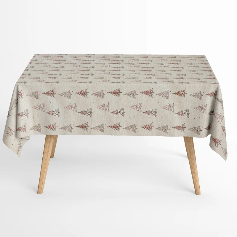 Jacquard Tischdecke aus beschichteter Baumwolle mit Fleckenschutz CRISP Weihnachten Tannenbäume eckig rund oval