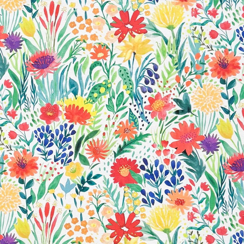 Jacquard Tischdecke aus beschichteter Baumwolle mit Fleckenschutz DANZAMULTI weiß Blütenmeer eckig rund oval