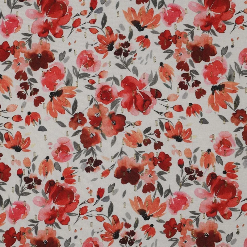 Floral Viscose Lurex Digital Printed dress Fabric M1842