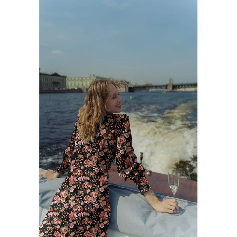 Floral Viscose Lurex Digital Printed dress Fabric M1842