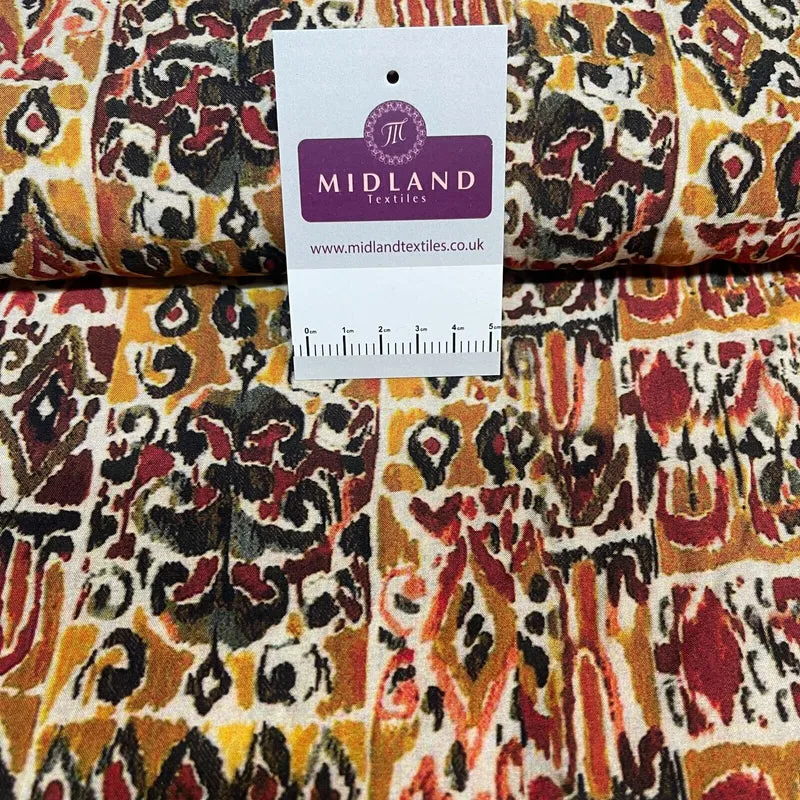 Gorgeous multi colour radiance aztec viscose Dress Fabric M1854
