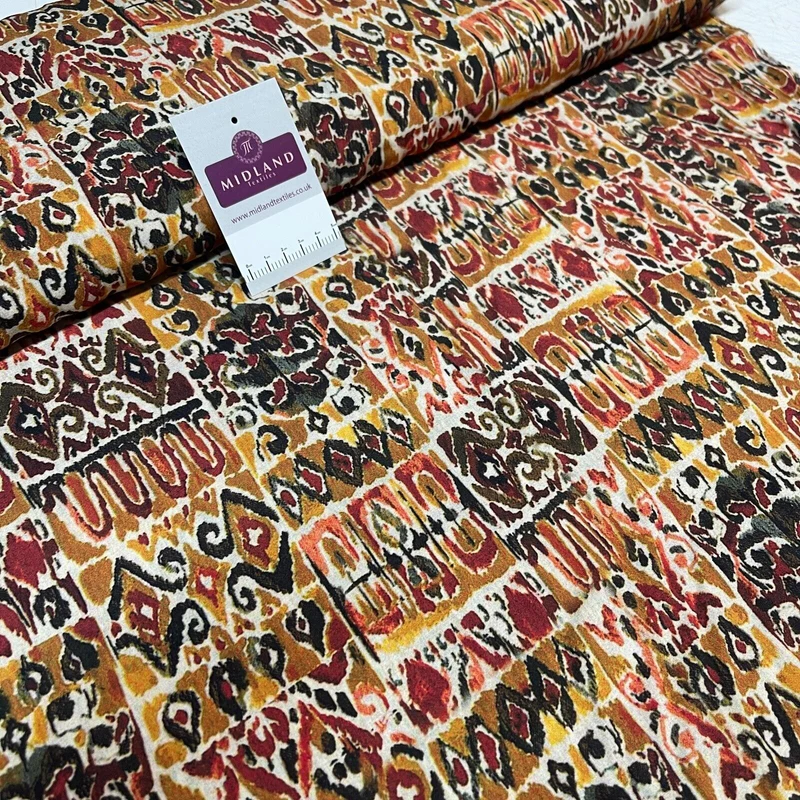 Gorgeous multi colour radiance aztec viscose Dress Fabric M1854