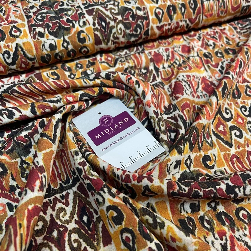 Gorgeous multi colour radiance aztec viscose Dress Fabric M1854