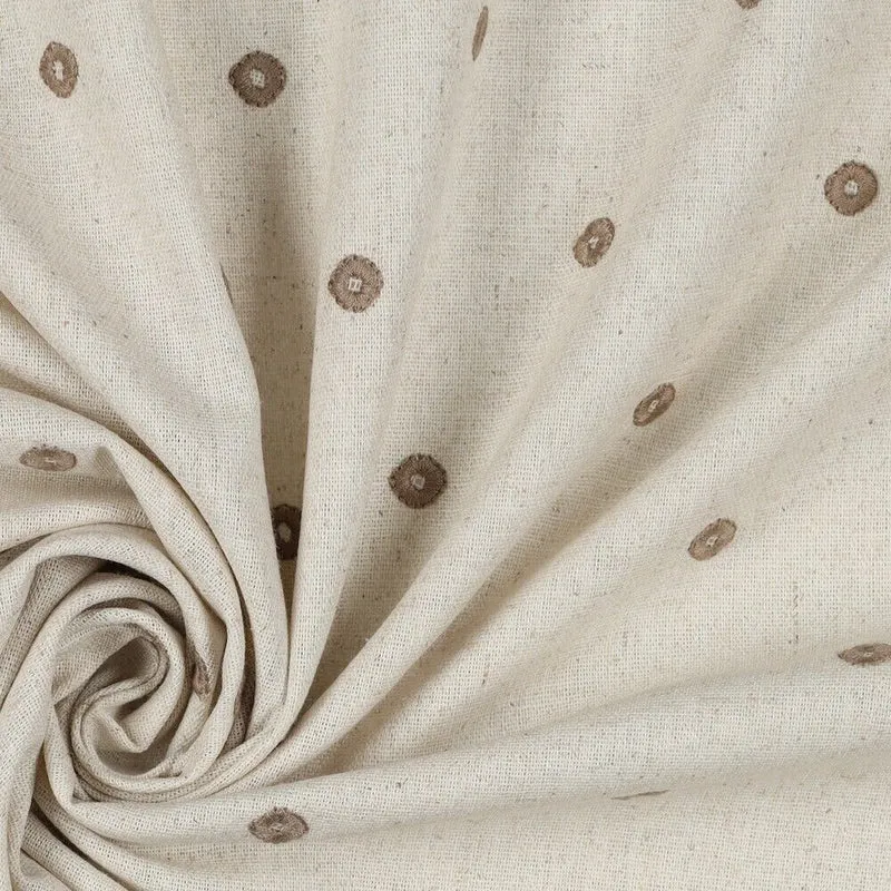 Elegant Linen Geometric embroidery dress fabric M1816