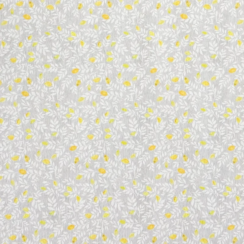 Jacquard Tischdecke aus beschichteter Baumwolle mit Fleckenschutz PETIT CITRON hellgrau Zitronen eckig rund oval