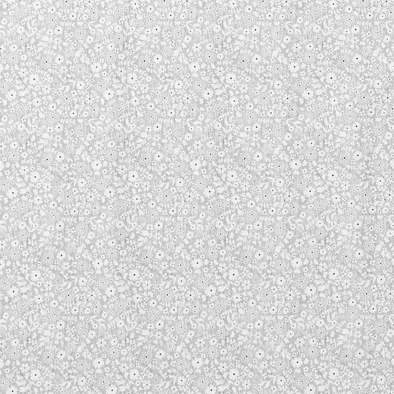 Jacquard Tischdecke aus beschichteter Baumwolle mit Fleckenschutz LARI02 hellgrau kleine Blumen Blüten eckig rund oval