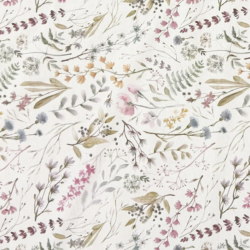 Jacquard Tischdecke aus beschichteter Baumwolle mit Fleckenschutz ULLEX pastellfarbene Gräser eckig rund oval