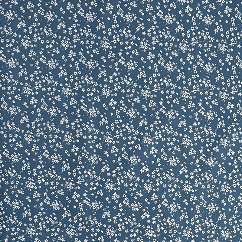 Jacquard Tischdecke aus beschichteter Baumwolle mit Fleckenschutz MILFLORES blau zarte Blümchen eckig rund oval