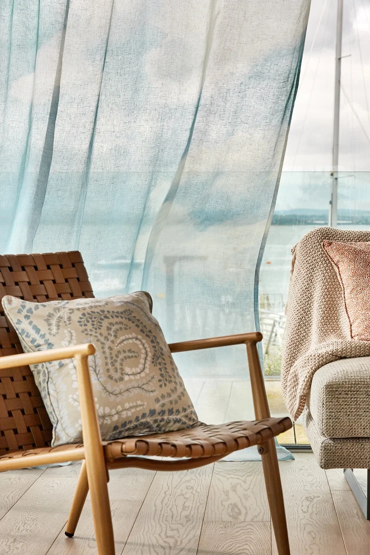 Gardinenstoff Air Sheer - skyblue 298 cm