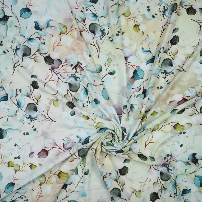 Gorgeous Green radiance viscose Floral Dress Fabric M1850