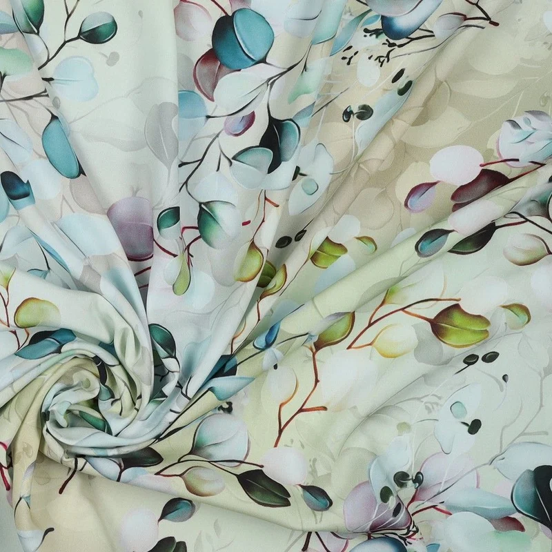 Gorgeous Green radiance viscose Floral Dress Fabric M1850