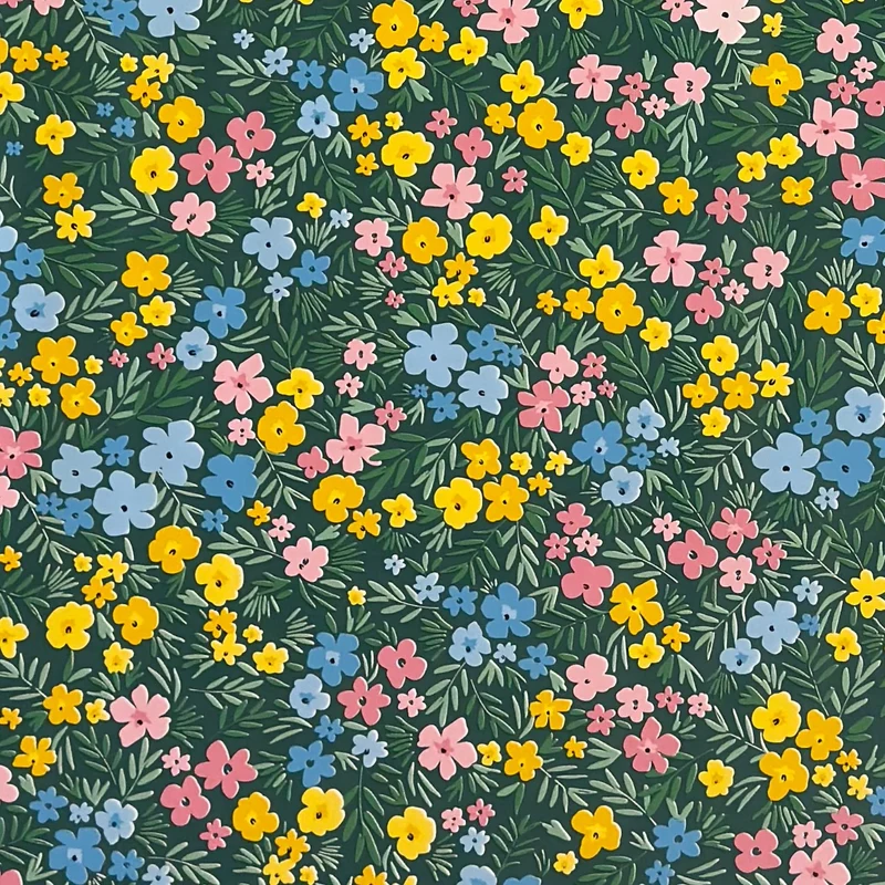 Wachstuch Tischdecke geprägt B5089-01 grün Wiesenblumen floral eckig rund oval