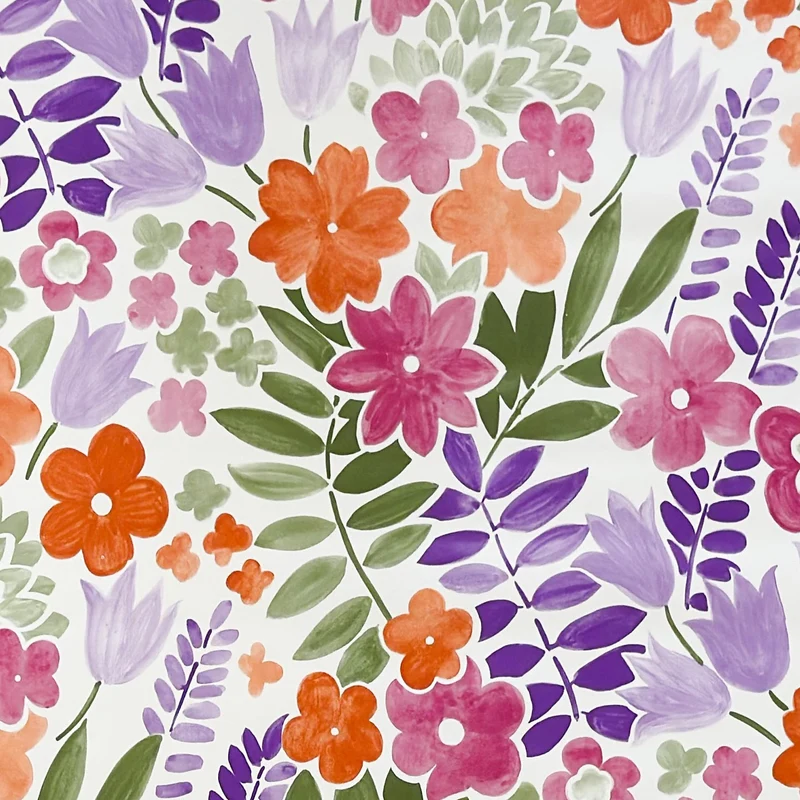Wachstuch Tischdecke B4080-01 floral Aquarell pinke violette Blüten eckig rund oval