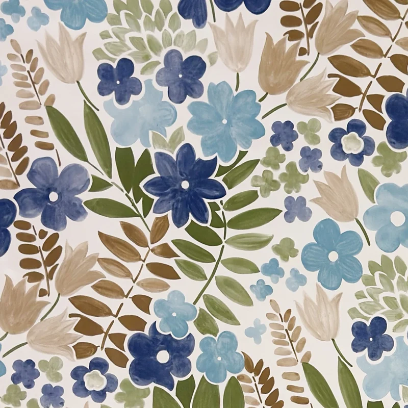 Wachstuch Tischdecke B4080-03 floral Aquarell blaue Blüten eckig rund oval