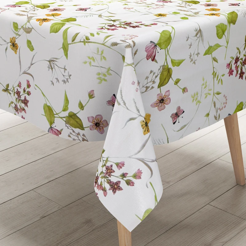 Wachstuch Tischdecke B4081-01 Sommerwiese mit Schmetterlingen eckig rund oval