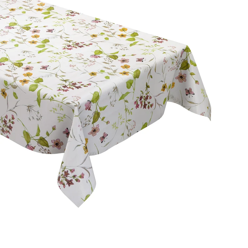 Wachstuch Tischdecke B4081-01 Sommerwiese mit Schmetterlingen eckig rund oval