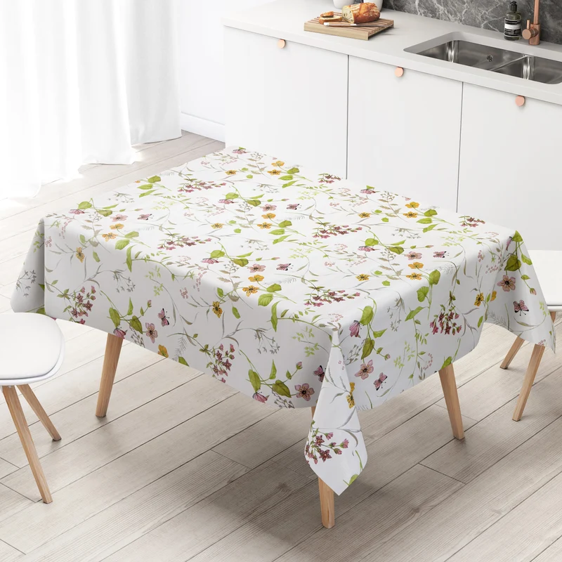Wachstuch Tischdecke B4081-01 Sommerwiese mit Schmetterlingen eckig rund oval
