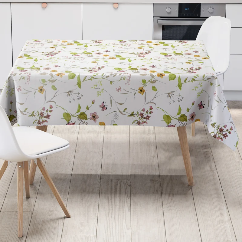 Wachstuch Tischdecke B4081-01 Sommerwiese mit Schmetterlingen eckig rund oval