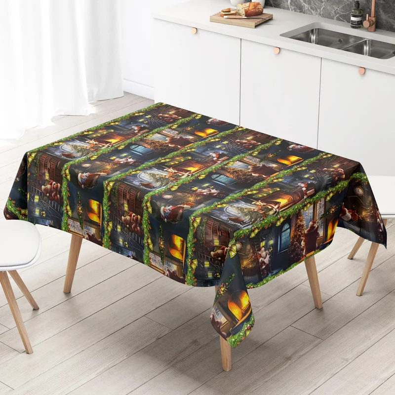 Wachstuch Tischdecke 01740-00 Advent Weihnachten Weihnachtsmann eckig rund oval