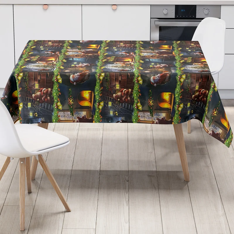Wachstuch Tischdecke 01740-00 Advent Weihnachten Weihnachtsmann eckig rund oval