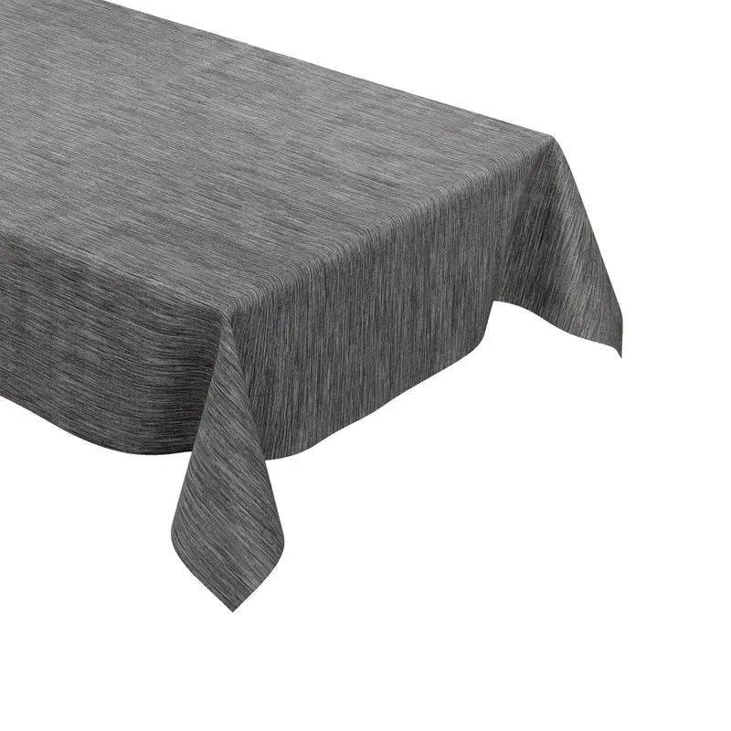 Wachstuch Tischdecke geprägt P733-12 Leinenstruktur anthrazit dunkelgrau eckig rund oval