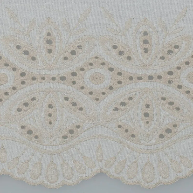 Linen embroidery one sided border trouser dress fabric M1815