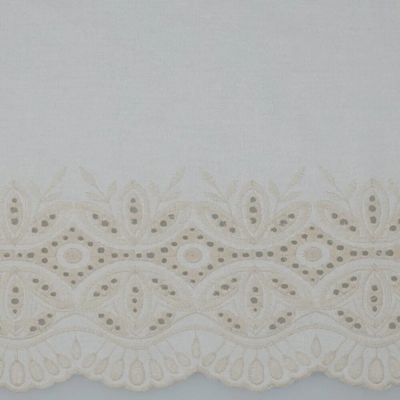 Linen embroidery one sided border trouser dress fabric M1815