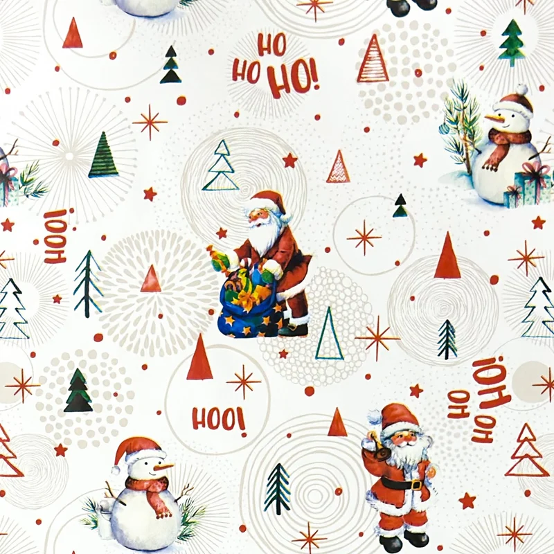 KEVKUS Wachstuch Tischdecke Weihnachten P1151-2 Schneemann Weihnachtsmann weiß eckig rund oval