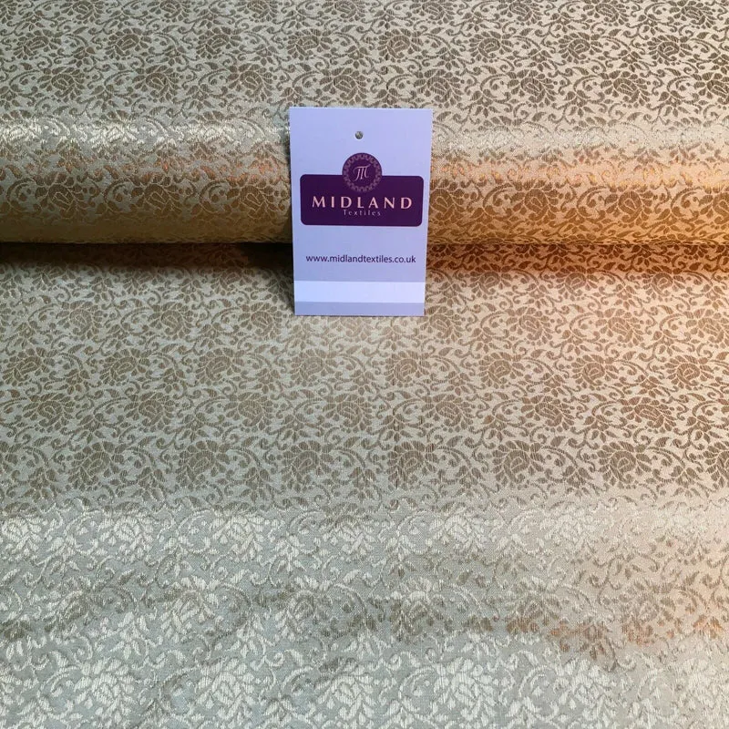 Floral Gold Textured Banarsi Lame Brocade Fabric 111 cm MA1124 Mtex