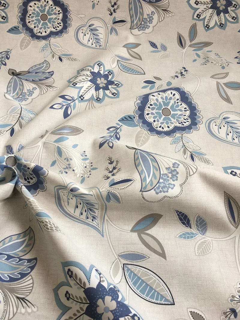 Dekostoff Floral - denim