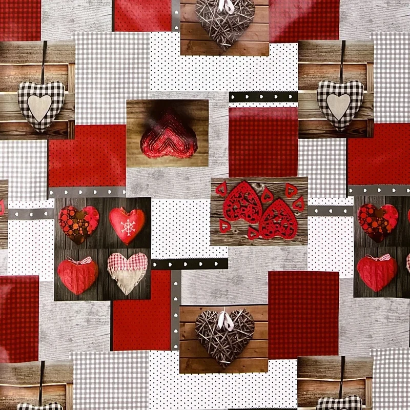 Wachstuch Rolle SONDERPOSTEN Herzen Love Patchwork B9061-01 Rollenware