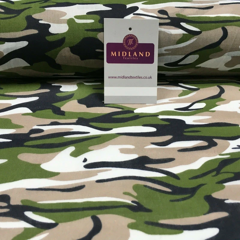 Army Military Camouflage Polycotton Fabric 110cm Wide MS1352 Mtex
