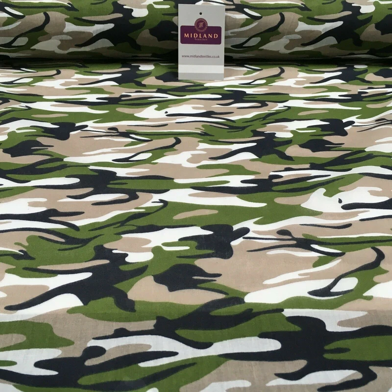 Army Military Camouflage Polycotton Fabric 110cm Wide MS1352 Mtex