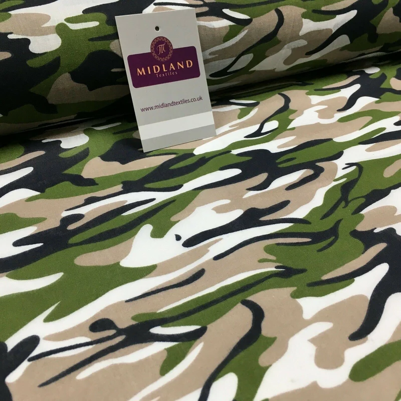 Army Military Camouflage Polycotton Fabric 110cm Wide MS1352 Mtex