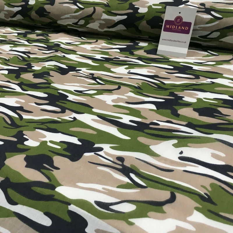 Army Military Camouflage Polycotton Fabric 110cm Wide MS1352 Mtex