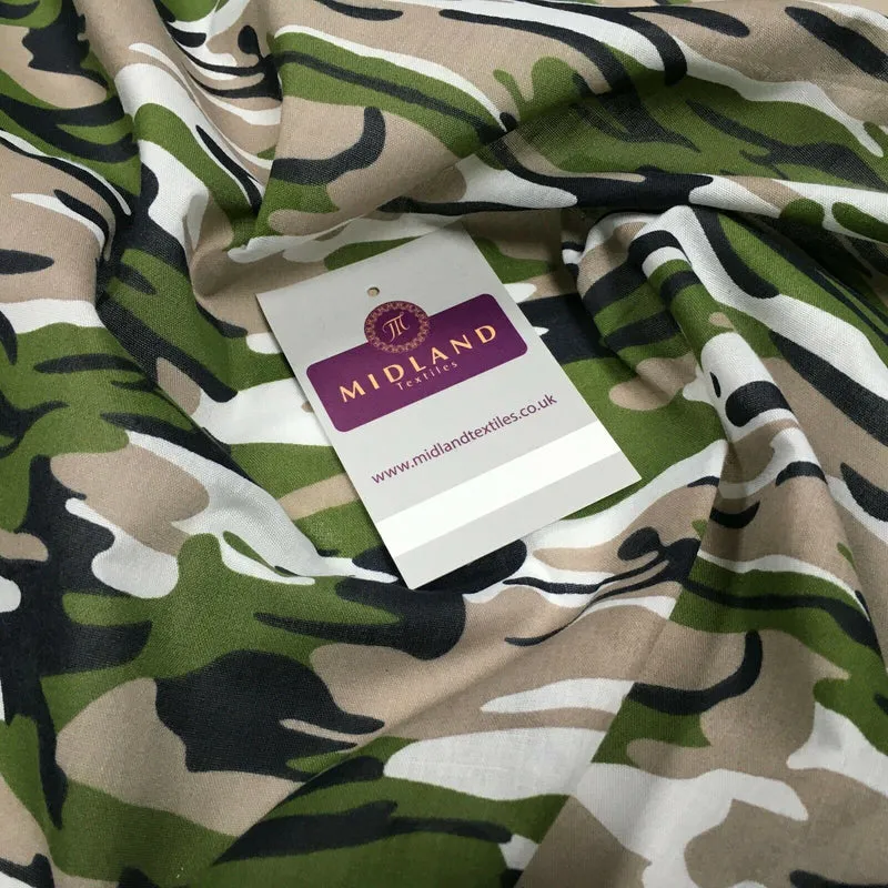 Army Military Camouflage Polycotton Fabric 110cm Wide MS1352 Mtex