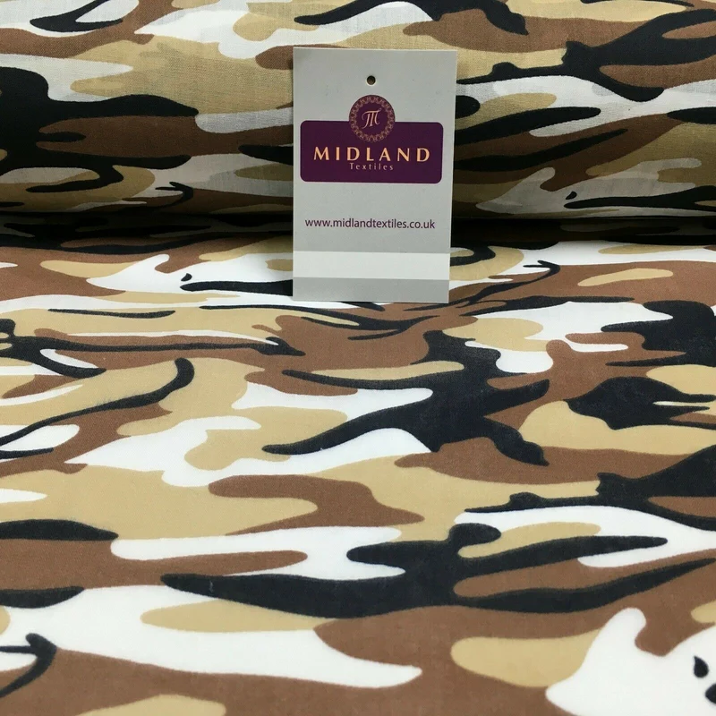 Army Military Camouflage Polycotton Fabric 110cm Wide MS1352 Mtex