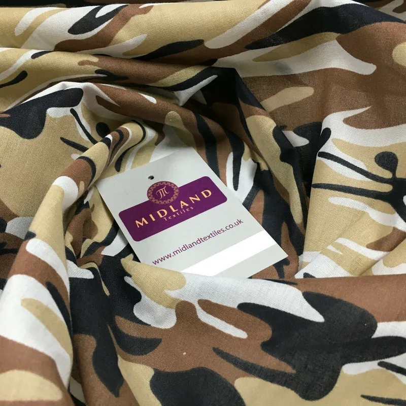 Army Military Camouflage Polycotton Fabric 110cm Wide MS1352 Mtex