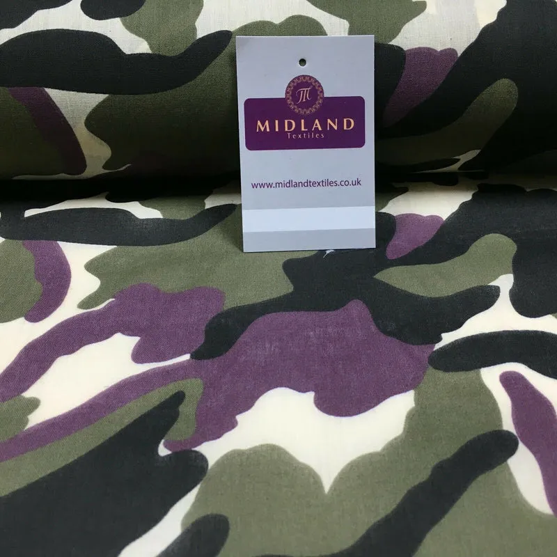 Army Military Camouflage Polycotton Fabric 110cm Wide MS1352 Mtex
