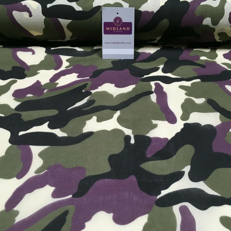 Army Military Camouflage Polycotton Fabric 110cm Wide MS1352 Mtex