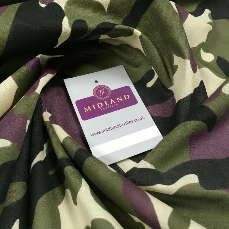 Army Military Camouflage Polycotton Fabric 110cm Wide MS1352 Mtex