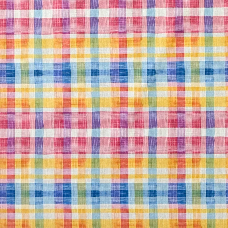 Jacquard Tischdecke aus beschichteter Baumwolle mit Fleckenschutz FINEAS kariert bunt eckig rund oval