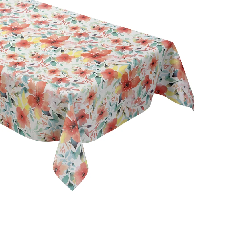 Wachstuch Tischdecke geprägt B4074-01 aquarell Mohnblumen eckig rund oval