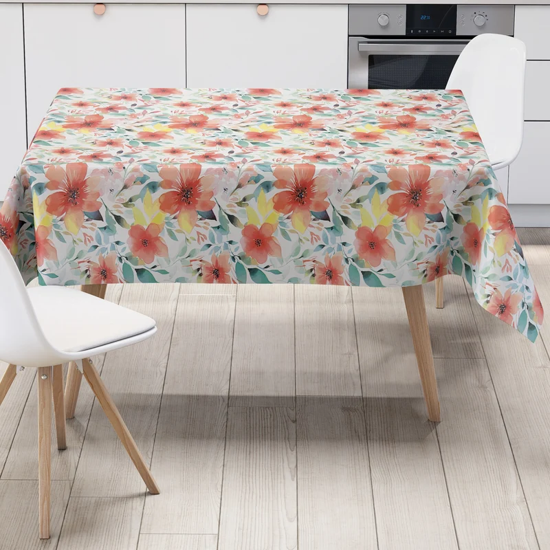 Wachstuch Tischdecke geprägt B4074-01 aquarell Mohnblumen eckig rund oval